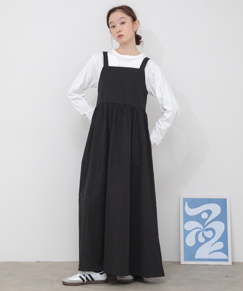 セール】【original】バックリボンジャンパースカート / ロング丈