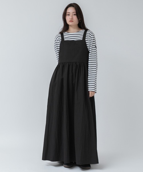 セール】【original】バックリボンジャンパースカート / ロング丈