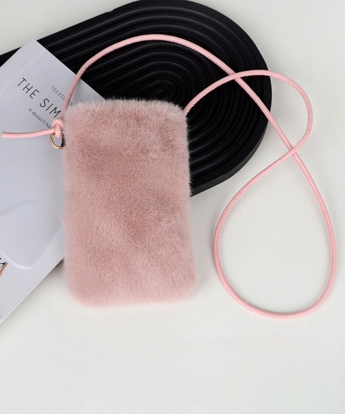 ALWAYS GOOD TIME（オルウェイズグッドタイム）の「ファースマホショルダー/マルチケース（ショルダーバッグ・レディース・ホワイト/ベージュ/ライトピンク/ブラック/アイボリー/グレー・ONE）」の10枚目の写真