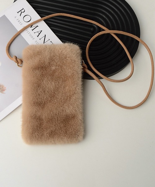 ALWAYS GOOD TIME（オルウェイズグッドタイム）の「ファースマホショルダー/マルチケース（ショルダーバッグ・レディース・ホワイト/ベージュ/ライトピンク/ブラック/アイボリー/グレー・ONE）」の9枚目の写真