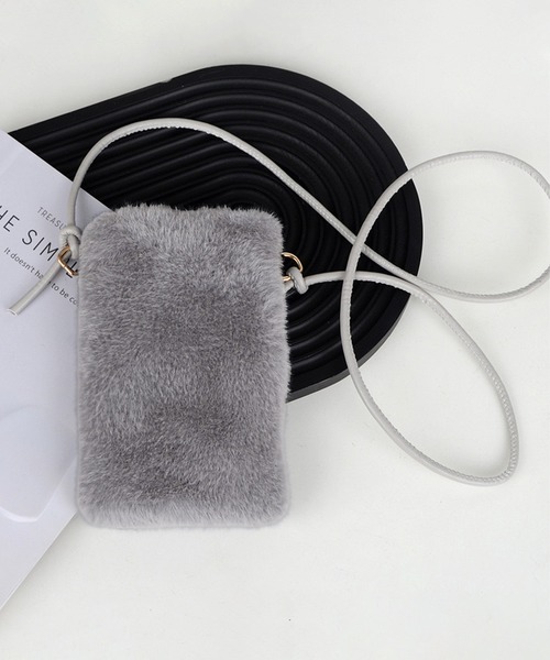 ALWAYS GOOD TIME（オルウェイズグッドタイム）の「ファースマホショルダー/マルチケース（ショルダーバッグ・レディース・ホワイト/ベージュ/ライトピンク/ブラック/アイボリー/グレー・ONE）」の8枚目の写真