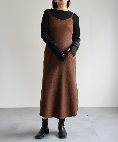 セール】ラメリブニットキャミワンピース（ワンピース）｜ap