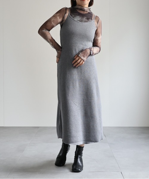 大幅値下げ！【タグ付未使用】ETRE TOKYOリブニットキャミワンピース DEPENDRE Wストラップニットキャミ(F WHITE): トップス │ ETRE