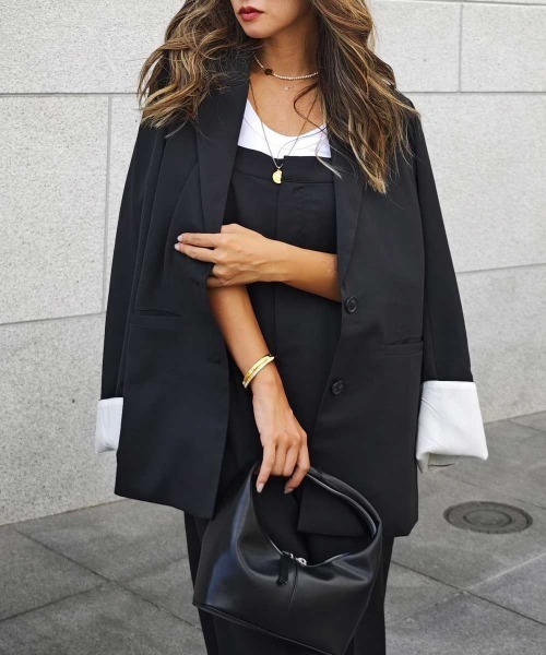 esutoreja（エストレジャ）の「テーラードジャケット（テーラードジャケット・レディース・ブラック/グレー/グレイッシュベージュ・FREE）」の2枚目の写真