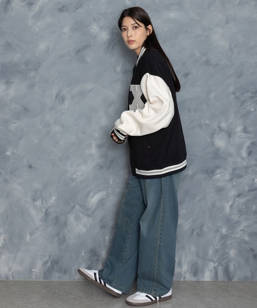 Starting Over（スターティングオーバー）の「felt patch sweat stadium jacket/フェルトパッチ スウェット スタジアムジャケット（スタジャン・メンズ・ブラック/ブラウン/ネイビー・M/L/XL）」の16枚目の写真