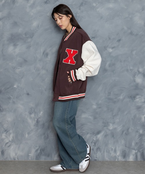 Starting Over（スターティングオーバー）の「felt patch sweat stadium jacket/フェルトパッチ スウェット スタジアムジャケット（スタジャン・メンズ・ブラック/ブラウン/ネイビー・M/L/XL）」の20枚目の写真