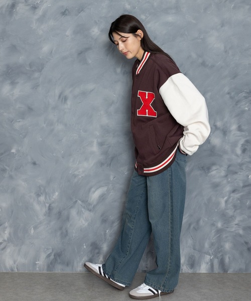 Starting Over（スターティングオーバー）の「felt patch sweat stadium jacket/フェルトパッチ スウェット スタジアムジャケット（スタジャン・メンズ・ブラック/ブラウン/ネイビー・M/L/XL）」の22枚目の写真