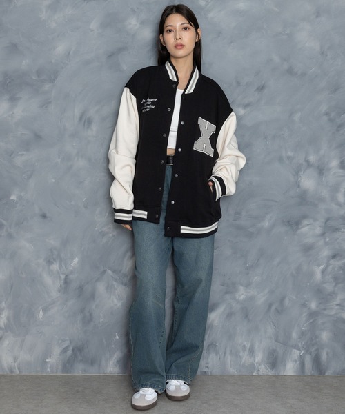 Starting Over（スターティングオーバー）の「felt patch sweat stadium jacket/フェルトパッチ スウェット スタジアムジャケット（スタジャン・メンズ・ブラック/ブラウン/ネイビー・M/L/XL）」の13枚目の写真