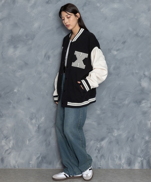 Starting Over（スターティングオーバー）の「felt patch sweat stadium jacket/フェルトパッチ スウェット スタジアムジャケット（スタジャン・メンズ・ブラック/ブラウン/ネイビー・M/L/XL）」の14枚目の写真