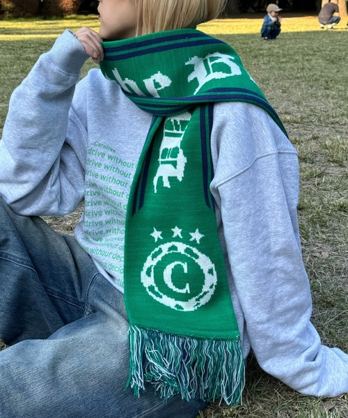 CIAOPANIC TYPY（チャオパニックティピー）の「【UNISEX】サッカーマフラー（マフラー・メンズ・ピンク/グリーン/ネイビー・ONE SIZE）」の2枚目の写真