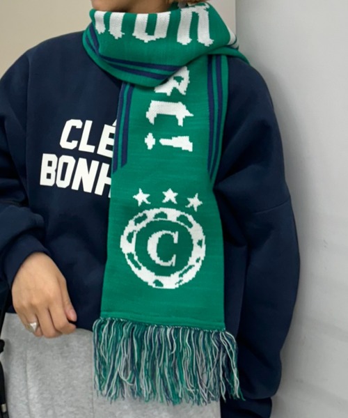 CIAOPANIC TYPY（チャオパニックティピー）の「【UNISEX】サッカーマフラー（マフラー・メンズ・ピンク/グリーン/ネイビー・ONE SIZE）」の4枚目の写真