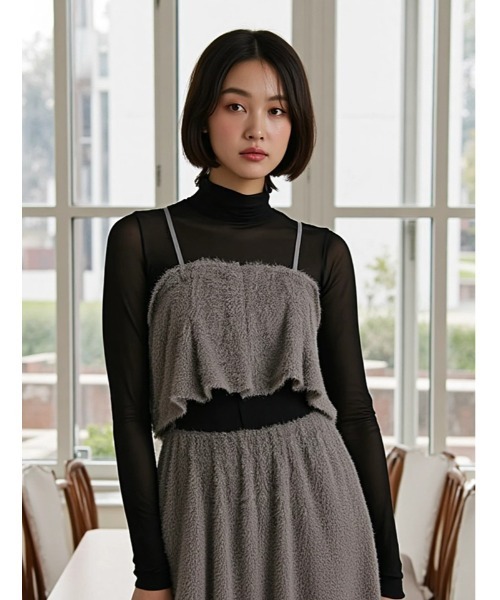 fifth（フィフス）の「ラメフリンジビスチェ（キャミソール・レディース・ブラック/ブラウン/グレー・M）」の2枚目の写真