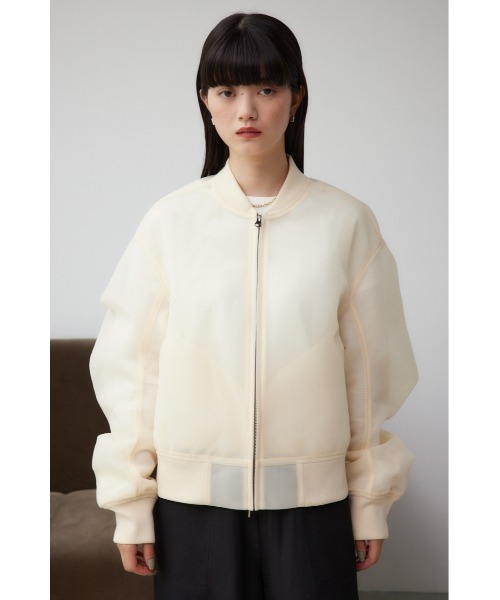 Ariaアリア　mallow blue シアーブルゾン　新品未使用 オーガンジーステンカラーブルゾン | allureville (Women