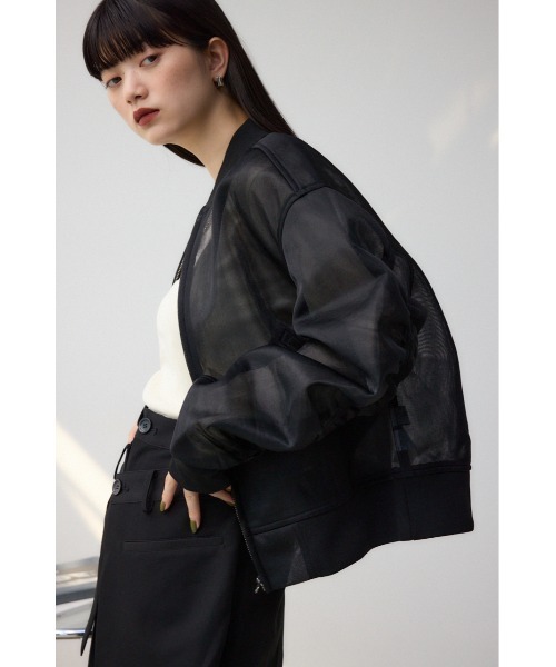 AZUL by moussy(アズールバイマウジー)の「シアーダンボールブルゾン(ブルゾン・レディース・アイボリー/ブラック・FREE)」の13枚目の写真