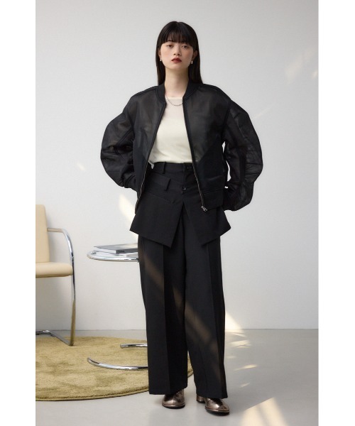 AZUL by moussy(アズールバイマウジー)の「シアーダンボールブルゾン(ブルゾン・レディース・アイボリー/ブラック・FREE)」の11枚目の写真
