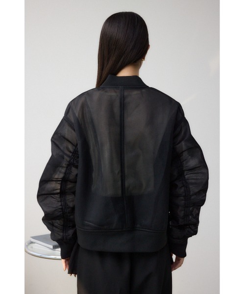 AZUL by moussy(アズールバイマウジー)の「シアーダンボールブルゾン(ブルゾン・レディース・アイボリー/ブラック・FREE)」の8枚目の写真
