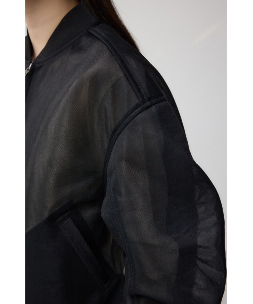 AZUL by moussy(アズールバイマウジー)の「シアーダンボールブルゾン(ブルゾン・レディース・アイボリー/ブラック・FREE)」の6枚目の写真