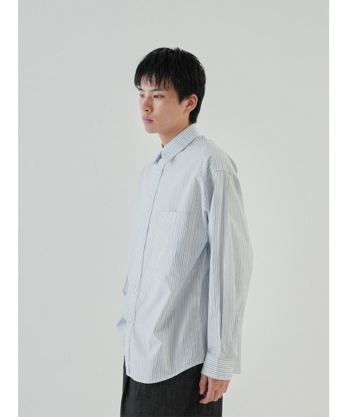 長袖シャツ ユニセックス ストライプ ネクタイデザイン clear ストライプ柄ネクタイ長袖シャツ[CL8615] | レディース
