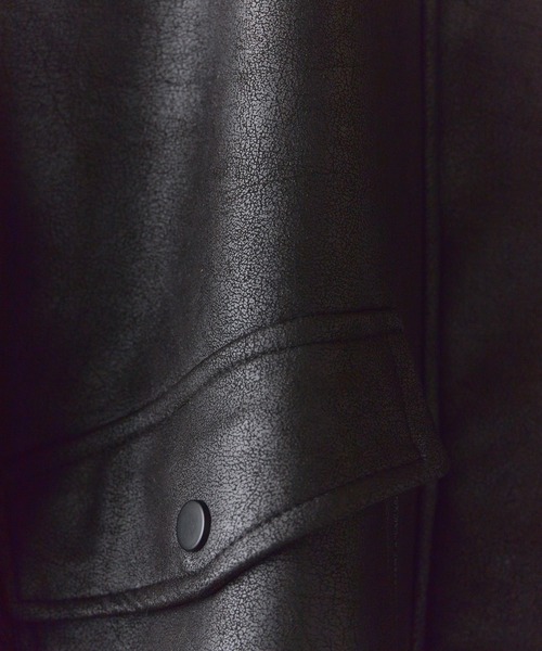 Boa Liner Fake Leather Blouson / 襟ボア レザージャケット（ブルゾン