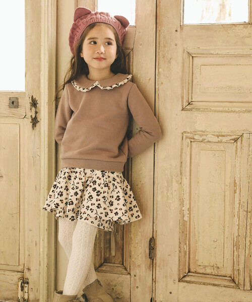 BeBe（ベベ）の「【お揃い】ネコ耳ニットベレー帽(48~56cm)（ハンチング/ベレー帽・キッズ・グレー/ピンク・S/M）」の3枚目の写真