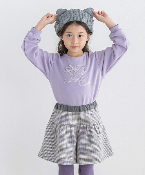 BeBe（ベベ）の「【お揃い】ネコ耳ニットベレー帽(48~56cm)（ハンチング/ベレー帽・キッズ・グレー/ピンク・S/M）」の5枚目の写真