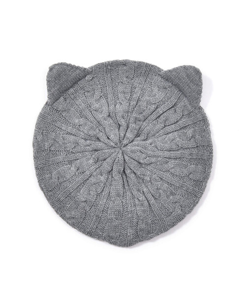 BeBe（ベベ）の「【お揃い】ネコ耳ニットベレー帽(48~56cm)（ハンチング/ベレー帽・キッズ・グレー/ピンク・S/M）」の7枚目の写真