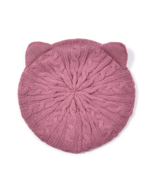 BeBe（ベベ）の「【お揃い】ネコ耳ニットベレー帽(48~56cm)（ハンチング/ベレー帽・キッズ・グレー/ピンク・S/M）」の12枚目の写真