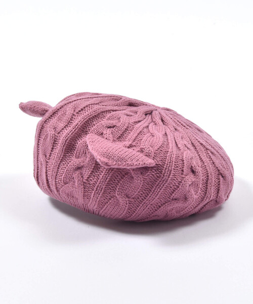 BeBe（ベベ）の「【お揃い】ネコ耳ニットベレー帽(48~56cm)（ハンチング/ベレー帽・キッズ・グレー/ピンク・S/M）」の14枚目の写真