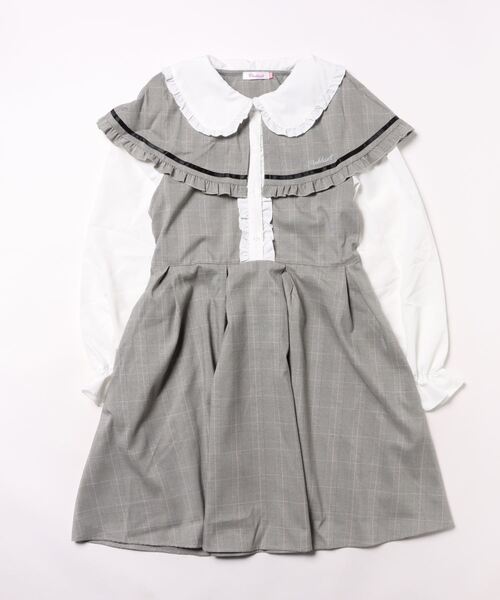 PINKHUNT（ピンクハント）の「PINKHUNT ピンクハント ケープ付き ワンピース 0062K（ワンピース・キッズ・ブラック/アッシュグレー・120cm/130cm/140cm/150cm/160cm）」の3枚目の写真