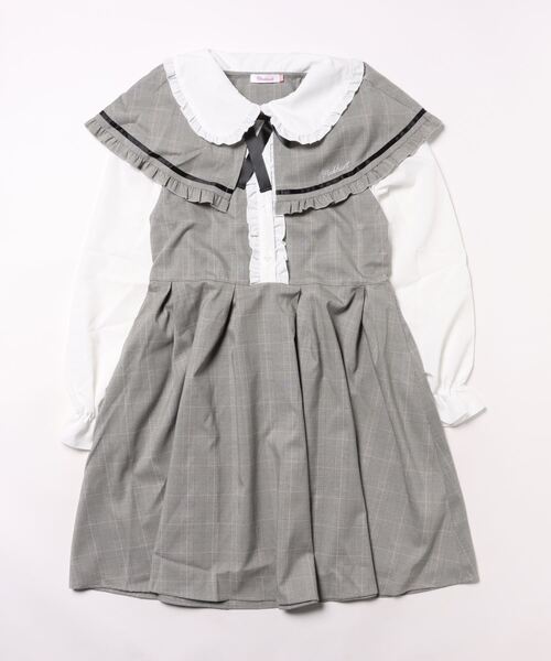 PINKHUNT（ピンクハント）の「PINKHUNT ピンクハント ケープ付き ワンピース 0062K（ワンピース・キッズ・ブラック/アッシュグレー・120cm/130cm/140cm/150cm/160cm）」の2枚目の写真