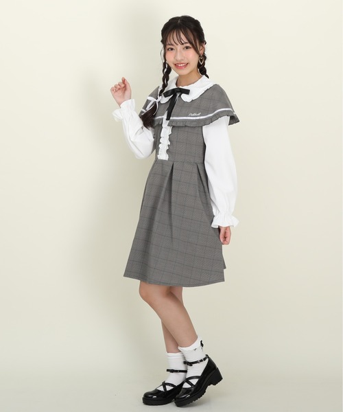 PINKHUNT（ピンクハント）の「PINKHUNT ピンクハント ケープ付き ワンピース 0062K（ワンピース・キッズ・ブラック/アッシュグレー・120cm/130cm/140cm/150cm/160cm）」の7枚目の写真