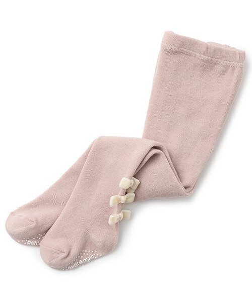 petit main（プティマイン）の「BABYメニーリボンタイツ（タイツ/ストッキング・キッズ・アイボリー/ライトピンク/チャコール/モカ・70cm/80ｃｍ）」の4枚目の写真