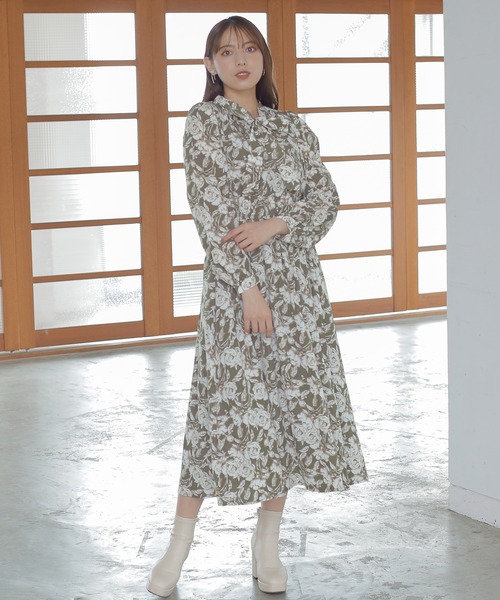 花柄ボウタイワンピース（ワンピース）｜ASTORIA ODIER（アストリアオディール）