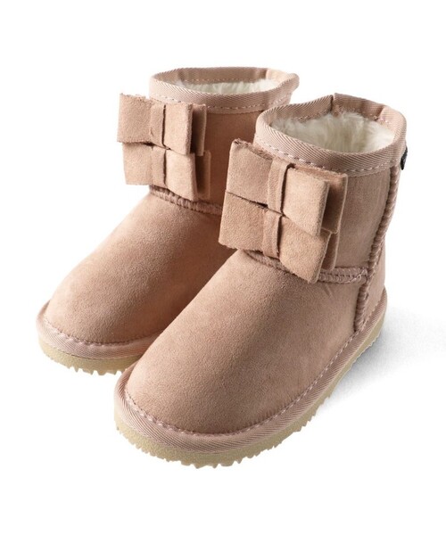 BRANSHES（ブランシェス）の「スエードリボンブーツ（ブーツ・キッズ・ベージュ/ピンク・17.0cm/15.0cm/16.0cm/19.0cm/18.0cm）」の2枚目の写真