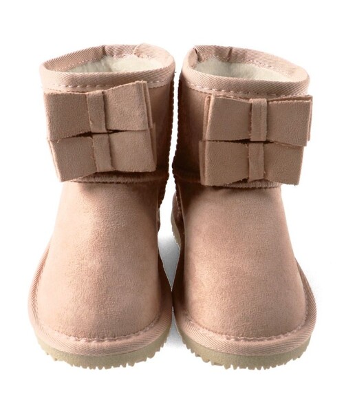 BRANSHES（ブランシェス）の「スエードリボンブーツ（ブーツ・キッズ・ベージュ/ピンク・17.0cm/15.0cm/16.0cm/19.0cm/18.0cm）」の3枚目の写真