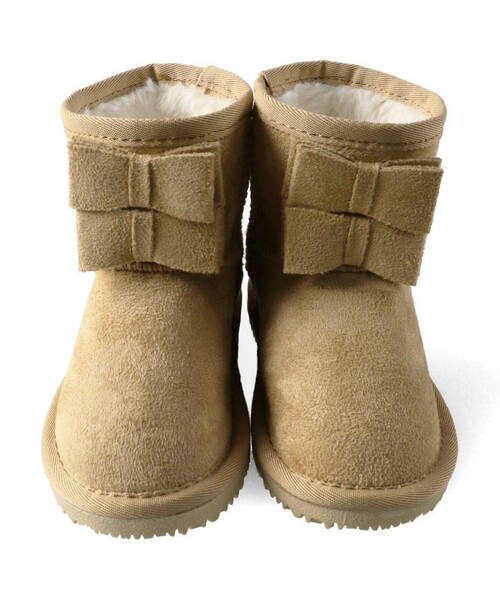 BRANSHES（ブランシェス）の「スエードリボンブーツ（ブーツ・キッズ・ベージュ/ピンク・17.0cm/15.0cm/16.0cm/19.0cm/18.0cm）」の4枚目の写真