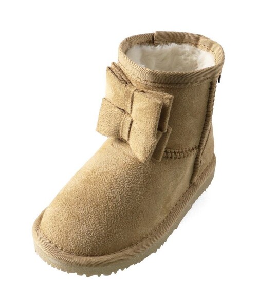 BRANSHES（ブランシェス）の「スエードリボンブーツ（ブーツ・キッズ・ベージュ/ピンク・17.0cm/15.0cm/16.0cm/19.0cm/18.0cm）」の7枚目の写真