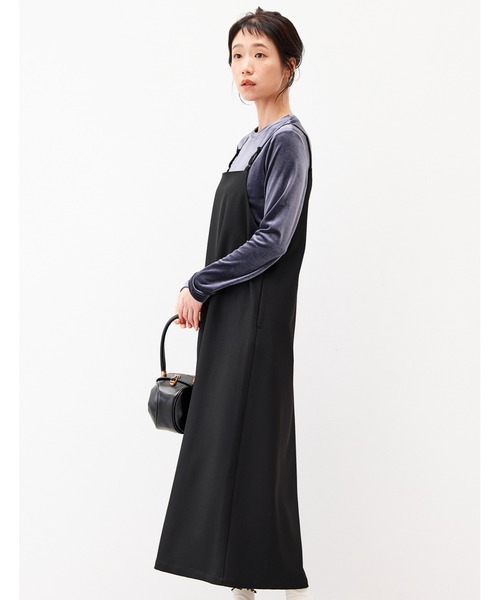 リブ イン コンフォート 大人の上品キャミワンピースコーデセット〈グレイッシュブルー×ブラック〉（ワンピース）｜Live in comfort（リブインコンフォート）