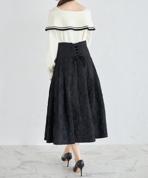 tocco closet(トッコ クローゼット)の「袖口パール付き前後2WAY配色リボンニットプルオーバー(ニット/セーター・レディース・アイボリー/ピンク・M)」の4枚目の写真