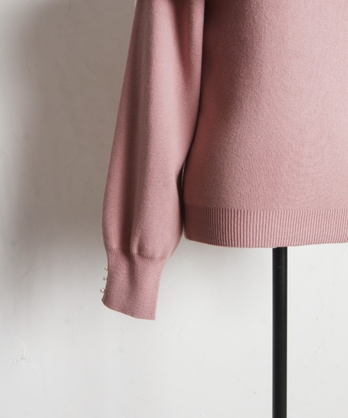 tocco closet(トッコ クローゼット)の「袖口パール付き前後2WAY配色リボンニットプルオーバー(ニット/セーター・レディース・アイボリー/ピンク・M)」の19枚目の写真