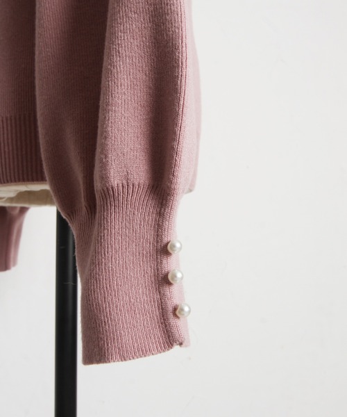 tocco closet(トッコ クローゼット)の「袖口パール付き前後2WAY配色リボンニットプルオーバー(ニット/セーター・レディース・アイボリー/ピンク・M)」の20枚目の写真