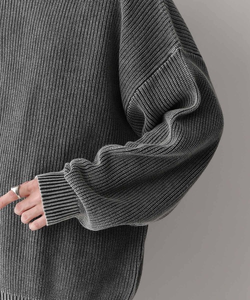 RAGEBLUE（レイジブルー）の「袖ボリュームピグメント/クルーネックアゼニット（ニット/セーター・メンズ・グレー/ピンク/ブルー・MEDIUM/LARGE）」の21枚目の写真