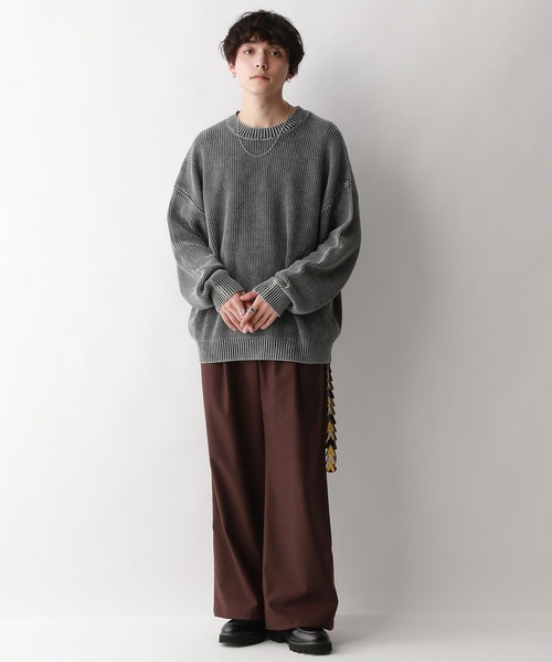 RAGEBLUE（レイジブルー）の「袖ボリュームピグメント/クルーネックアゼニット（ニット/セーター・メンズ・グレー/ピンク/ブルー・MEDIUM/LARGE）」の15枚目の写真