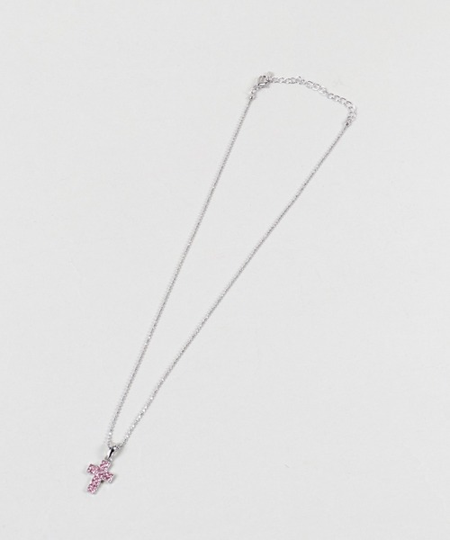 SPINNS（スピンズ）の「ミニクロス ラインストーン細ネックレス（ネックレス・レディース・ピンク/ブラック/シルバー・ONESIZE）」の9枚目の写真