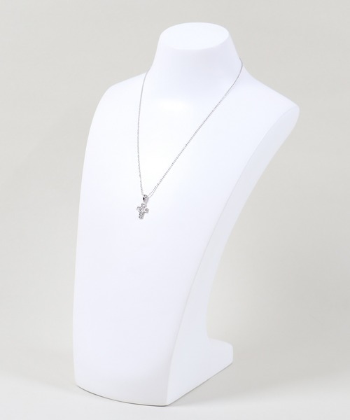 SPINNS（スピンズ）の「ミニクロス ラインストーン細ネックレス（ネックレス・レディース・ピンク/ブラック/シルバー・ONESIZE）」の4枚目の写真