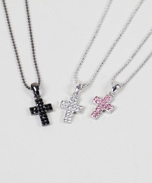 SPINNS（スピンズ）の「ミニクロス ラインストーン細ネックレス（ネックレス・レディース・ピンク/ブラック/シルバー・ONESIZE）」の10枚目の写真