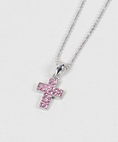SPINNS（スピンズ）の「ミニクロス ラインストーン細ネックレス（ネックレス・レディース・ピンク/ブラック/シルバー・ONESIZE）」の14枚目の写真