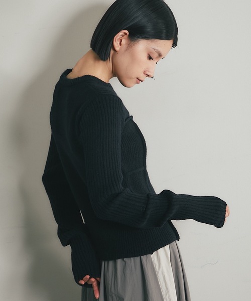 ビスチェデザインリブニットトップス（Tシャツ/カットソー）｜ANOTHER