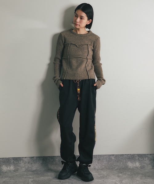 ANOTHER S（アナザーエス）の「ビスチェデザインリブニットトップス（Tシャツ/カットソー・レディース・ブラック/グレー/アイボリー/モカ・FREE）」の9枚目の写真