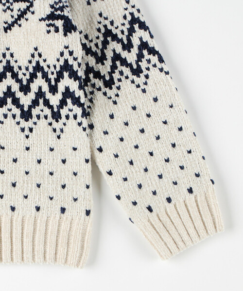 COMME CA ISM(コムサイズム)の「雪柄プルオーバーニット(ニット/セーター・キッズ・グレイッシュベージュ/ターコイズブルー/ネイビー・120cm/130cm/150cm)」の6枚目の写真